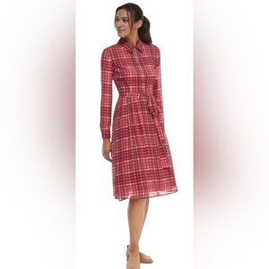 Gal Meets Glam Jessie Dress Size 00 Red Plaid Long Sleeve ASO Today